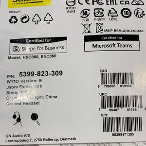 Jabra Evolve 20 II Black Wired Headset